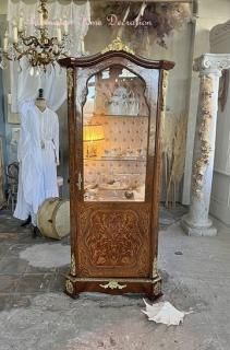 ロココ♡ミラー張り♦️高級 ガラスキャビネット♦️フレンチシャビー