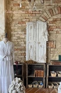 フランスアンティーク◇白色ペイントヴォレーペア/木製雨戸