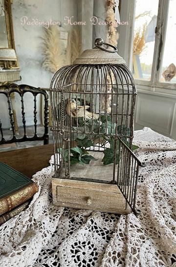 木製 アンティークバードケージ 鳥かご - L'atelier Brocante