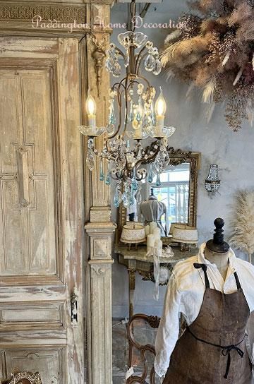 フランスアンティーク　ガラスドロップシャンデリア フランスアンティーク ガラスドロップ シャンデリア テーブルランプ.30