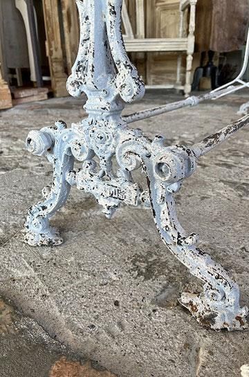 ダイイチ☆管130☆イタリア☆アンティーク☆マーブルトップ☆ネストテーブル イタリア製 象嵌 ダイニングセット5P 4人用 ストライプブルー