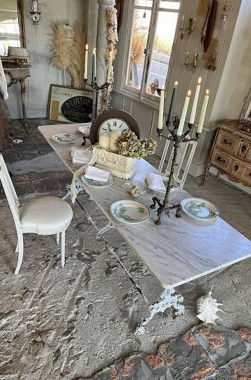 マーブルトップアイアンテーブル【パディントン】｜アンティーク家具