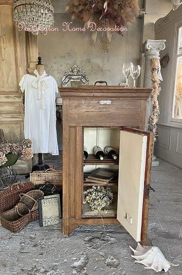 アンティーク氷冷蔵庫キャビネットヴィンテージキャビネット