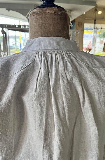 florentコットンリネンワンピース リネンワンピース 】波ピンタックスタンドカラードレス / 灰桜