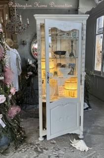 ロココ♡ミラー張り♦️高級 ガラスキャビネット♦️フレンチシャビー♦️補償付 送料込 imgrc0060892916.jpg