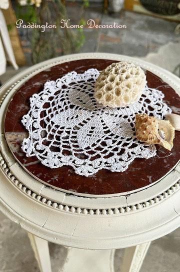 アンティーク クロス 円形 クロッシェ アンティークリネンテーブルクロス イギリス 【Antiques Truffle