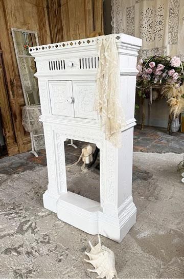 アンティーク　白マントルピース　鉄製 楽天市場】シンプル 可愛い マントルピース 幅60 完成品 【送料