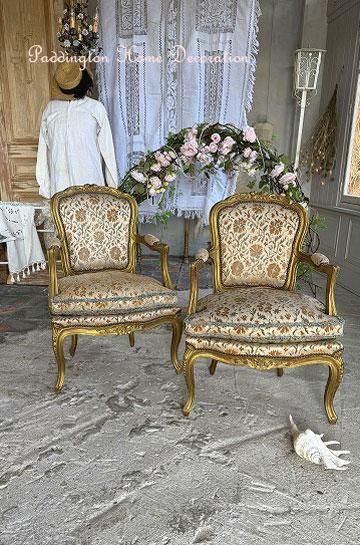 フランス　アンティーク家具　ヌードチェア フランスアンティーク クッションチェア ファブリックチェア