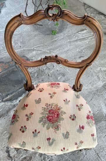 ロココ調ファブリックチェア【パディントン】｜アンティーク家具