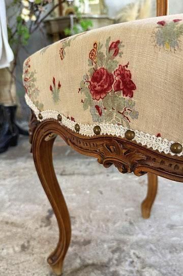 ロココ調ファブリックチェアd【パディントン】｜アンティーク家具
