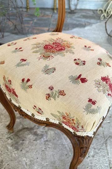 ロココ調ファブリックチェアd【パディントン】｜アンティーク家具