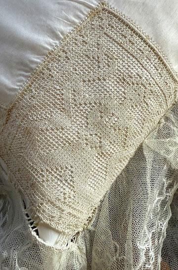 vintageブライダルレース　クッション ローンとチュールレースクッション【パディントン】｜ブロカント