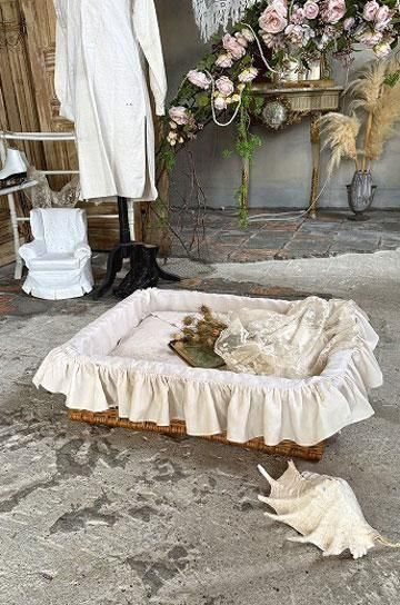 専用　フランスアンティーク　帽子飾り　枯れた布花　紙ラベル付　ブーケ　ブロカント ⚜️フランスアンティーク 1920年頃 ドール用 布花付き麦わらお