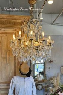20's フランス アンティーク 希少なフレンチリーフの可愛いミニシャンデリア＊ フランス直輸入アンティークシャンデリア【パディントン