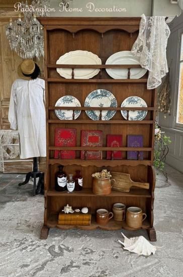 フランス アンティーク 花かご リボン 木製プレート家具装飾 フレンチグレー フランス アンティーク 花かご リボン 木製プレート家具装飾