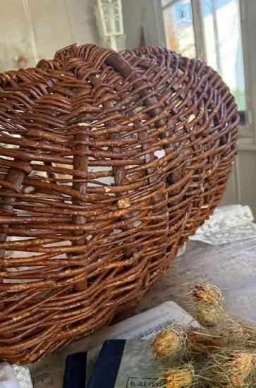 アンティークパニエ アンティークレースのカバー付き パニエ | Brocante de La Cocotte （フランスアンティーク