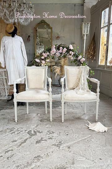 【アームチェア】ルイ16世様式　アンティークチェア アンティークサロンチェア ルイ16世様式 フランス アームチェア