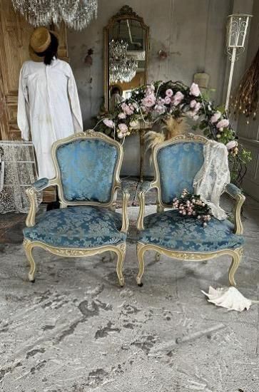 ローズ彫刻のサロンアームチェアc【パディントン】｜アンティーク家具