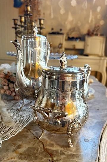 ロココ調カフェ3点シルバープレートセット【パディントン】｜ブロカント