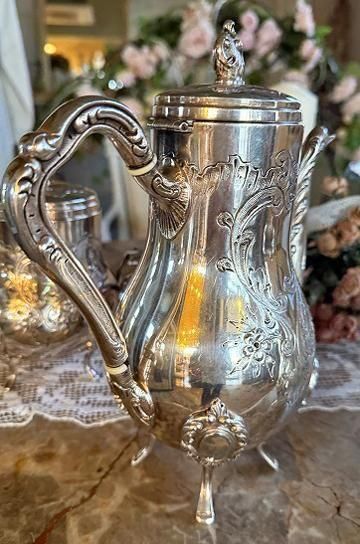 ロココ調カフェ3点シルバープレートセット【パディントン】｜ブロカント