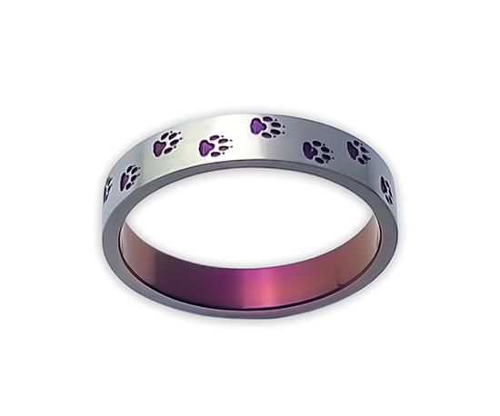 Hizm/わんこ散歩リング4mm 赤紫色/純チタン製/1～30号