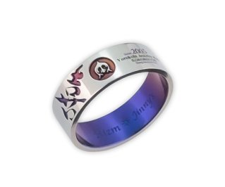 Hizm/Jinny's Eagle Ring ver.yorokobi 7mm幅 赤紫×紫×青/純チタン製
