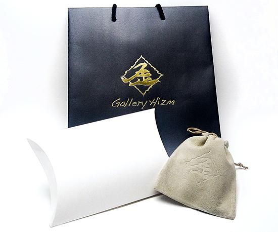 Hizm/札形ペンダントトップS 青蓮華一輪/純チタン製/チェーン