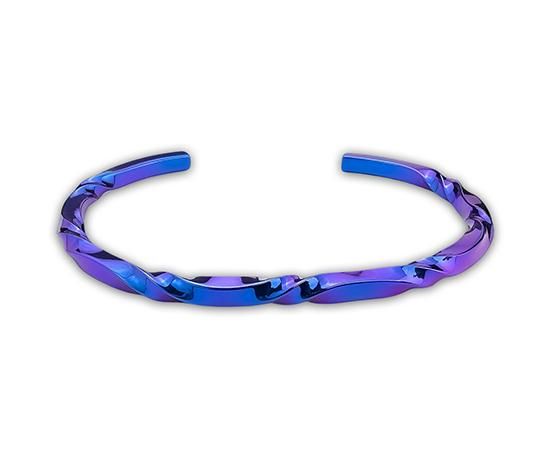 Hizm/ゆらぎチタンバングル-偏光色 紫×青/純チタン/バングル/15 Hizm/ゆらぎチタンバングル-偏光色 紫×青/純チタン/バングル/15