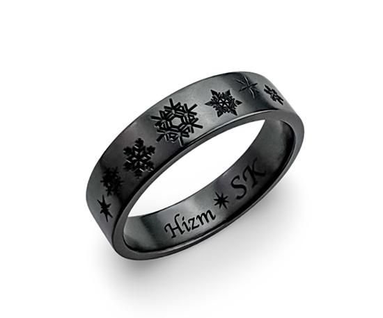花×華リング Hizm/SK accessory/黒桜華リング4.5mm幅 マットブラック仕上げ