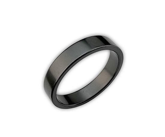 Hizm/SK accessory/黒銀桜華リング4.5mm幅 マットブラック仕上げ