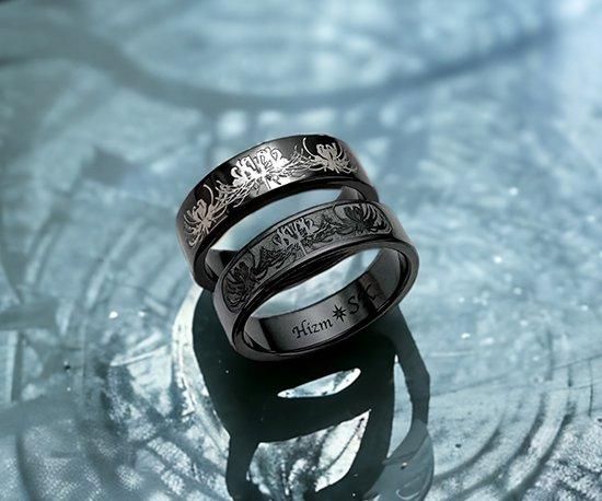 Hizm/SK accessory/燦然彼岸花リング6mm幅【墨銀色】ピアノ Hizm/SK accessory/燦然彼岸花リング6mm幅【墨銀色】ピアノ