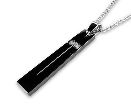 Hizm/SK accessory/札形ペンダントトップS 黒銀彼岸花一輪ピアノ Hizm/SK accessory/札形ペンダントトップS 黒銀彼岸花一輪ピアノ