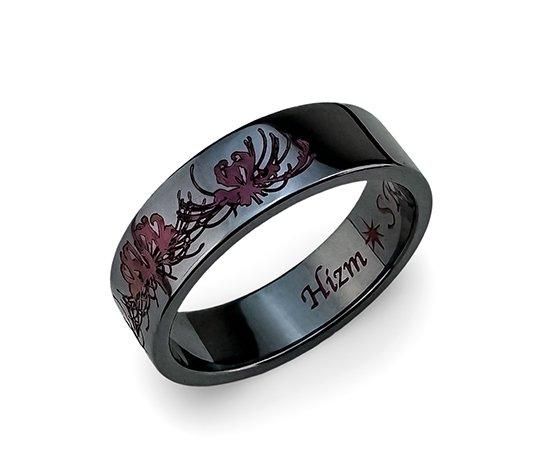 Hizm/SK accessory/燦然彼岸花リング6mm幅【夕陽色】ピアノ