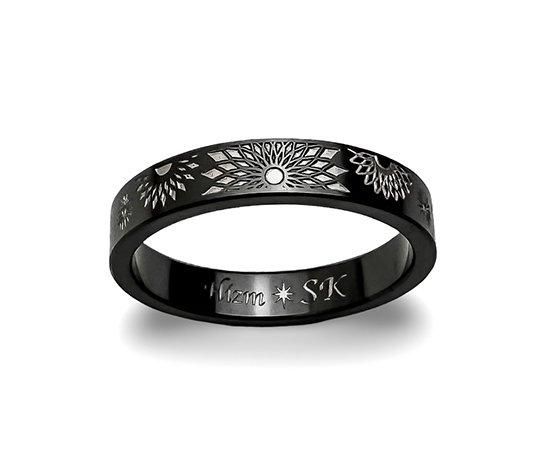Hizm/SK accessory/黒銀カテドラルリング4mm幅 マットブラック Hizm/SK accessory/黒銀カテドラルリング4mm幅 マットブラック