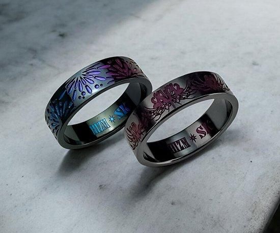高品質 Hizm/SK 多色グラデーション accessory/大輪閃光散華リング6mm幅 アクセサリー
