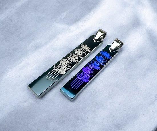 Hizm/SK accessory/札形ペンダントS 燦然彼岸花 黒銀ピアノブラック Hizm/SK accessory/札形ペンダントS 燦然彼岸花 黒銀ピアノブラック