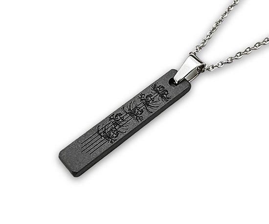 Hizm/SK accessory/札形ペンダントS 燦然彼岸花 黒銀ピアノブラック Hizm/SK accessory/札形ペンダントS 燦然彼岸花 黒銀ピアノブラック