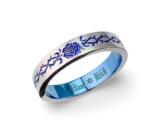 Hizm/BLUE ROSE/Tribal Blue Rose Ring 4mm幅/純チタン Hizm/BLUE ROSE/Tribal Blue Rose Ring 4mm幅/純チタン