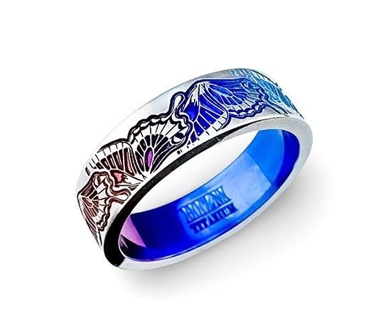 Hizm/SK accessory/燦然彼岸花リング6mm幅 黒銀ストーンブラック Hizm/SK accessory/燦然彼岸花リング6mm幅 黒銀ストーンブラック