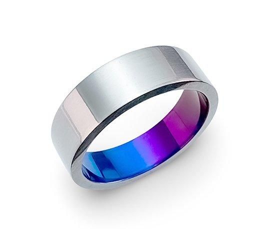 Hizm/空色胡蝶リング6mm幅【黄昏色】/純チタン製/1~30号
