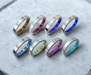 Hizm/輪舞秘蝶リング3mm幅 【単彩八種】/純チタン製/1~30号 Hizm/輪舞秘蝶リング3mm幅 【単彩八種】/純チタン製/1~30号