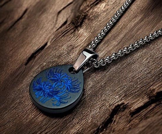 Hizm/SK accessory/雫に彼岸花ペンダントM 【青色】マット