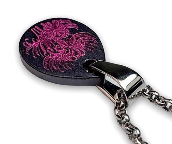 Hizm/SK accessory/雫に彼岸花ペンダントM 【紅色】マット