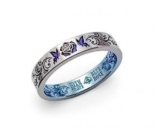 Hizm/BLUE ROSE/Graceful Butterfly Blue Rose Ring 4mm 