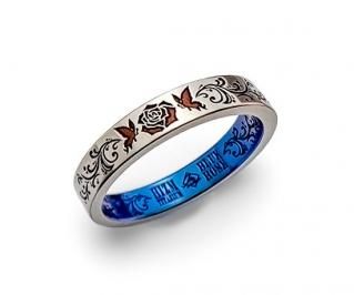 Hizm/BLUE ROSE/Graceful Butterfly Red Rose Ring 4mm 