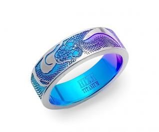 Hizm/蝶に彼岸花リング6mm幅【宵闇色】/純チタン製/1~30号 Hizm/蝶に彼岸花リング6mm幅【宵闇色】/純チタン製/1~30号