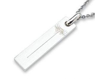 彼岸花 925シルバー 長方形ペンダントネックレス Hizm 選べる2種 彼岸花 ピンクゴールド 札形 プレート M