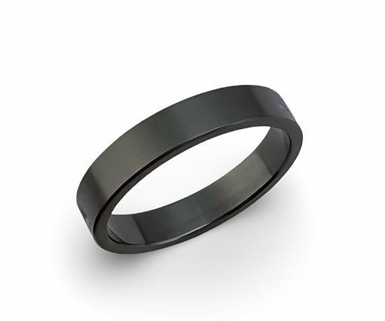 Hizm/SK accessory/黒銀輪舞彼岸花リング4mm幅/ブラックチタン製