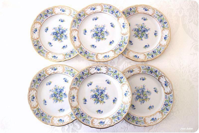 シューマン ババリア 勿忘草 ピアス プレート カップ フット付き