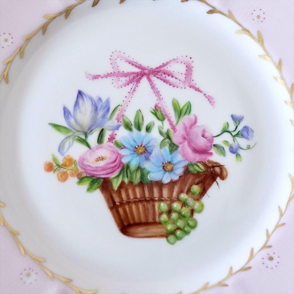 フランス アンティーク 花かご リボン 木製プレート家具装飾 フレンチグレー フランス アンティーク 花かご リボン 木製プレート家具装飾